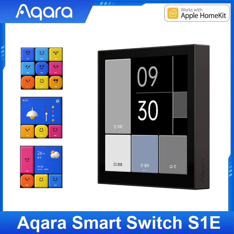 Aqara Smart Switch S1E smart home тъчпад за управление на сцена led сензорен панел за гласово управление дистанционно ключа Homekit приложение Aqara0