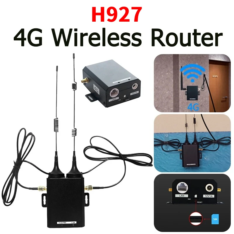 H927 WiFi Рутер Индустриален Клас 4G LTE СИМ-карта Рутер 150 Mbps Външна Антена, Поддържа 16 Потребителя WiFi за Употреба на Открито0
