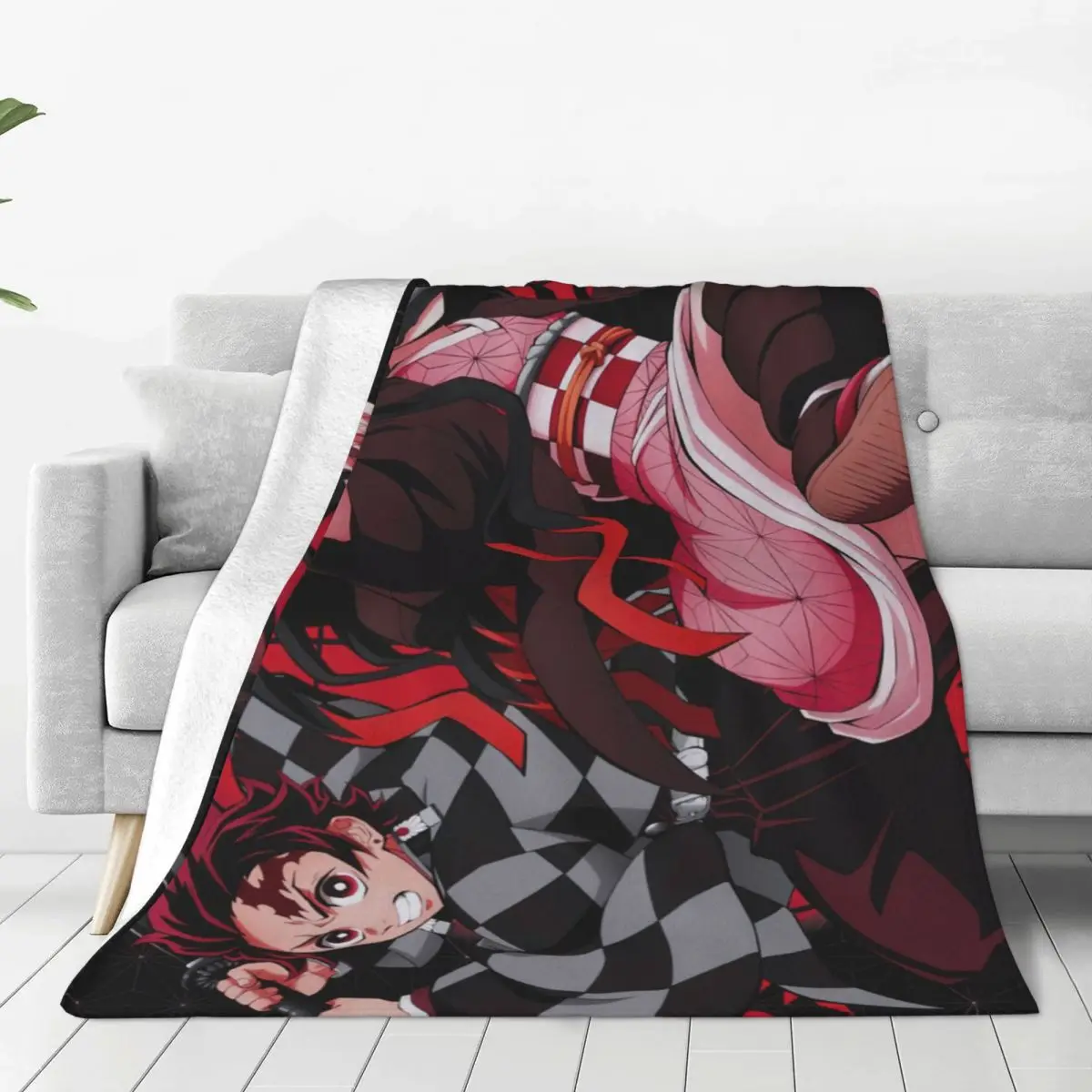Одеяла Kamado Nezuko Demon Slayer, мултифункционален лесно доловими одеяло с принтом за дивана, покривка за спално бельо0