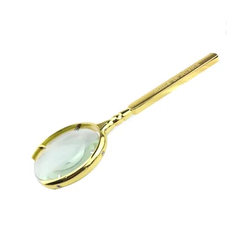 10-Кратна реколта лупа за четене, Ръчна лупа с оптично стъкло, увеличительный стъклен обектив Magnifie, Златни