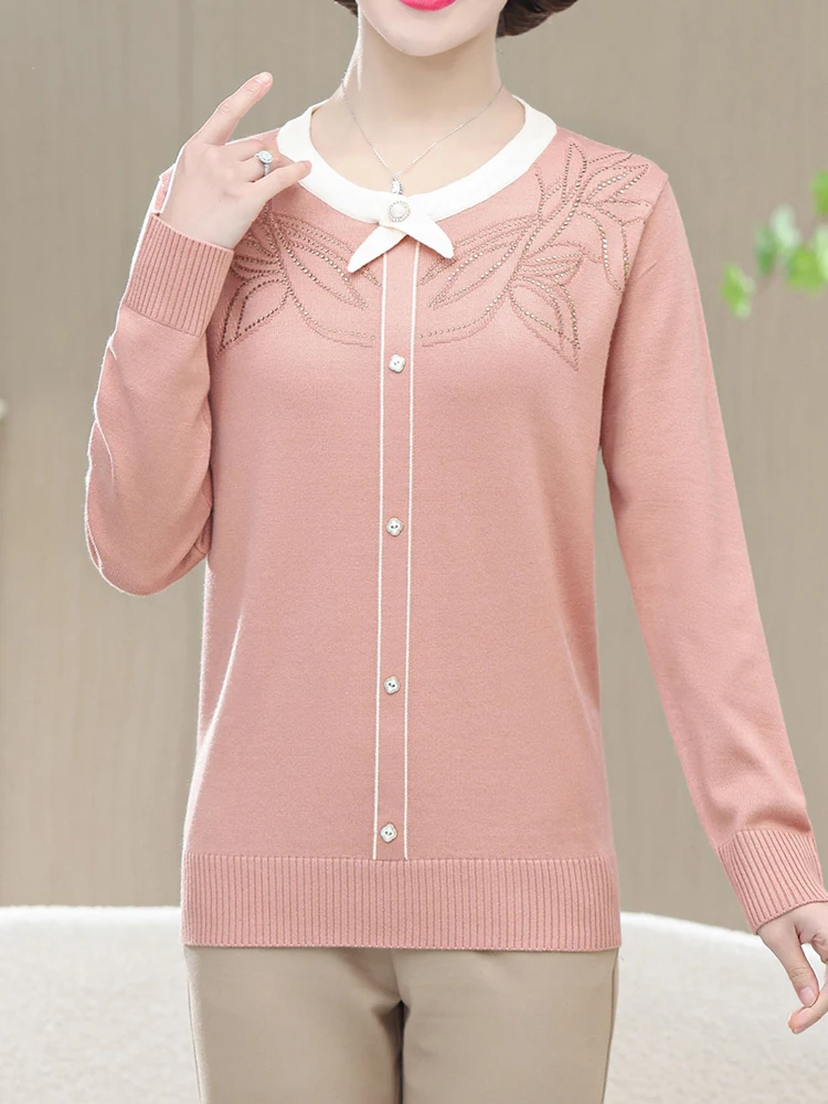 Жена пуловер с дълъг ръкав 2023, пролетта на корейски модерен пуловер, дамски дрехи, ежедневни блузи с кръгло деколте за жени1