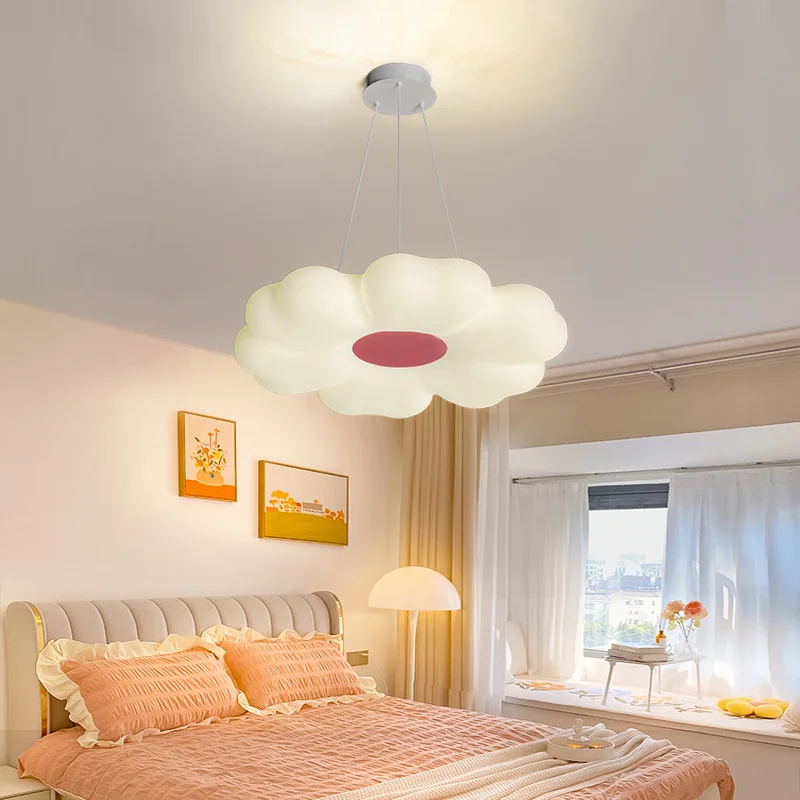 Модерни полилеи за спални за момичета, обикновени лампи във формата на цвете, топла и романтична детска стая, полилей в стаята на принцесата, осветителни тела за спалнята1