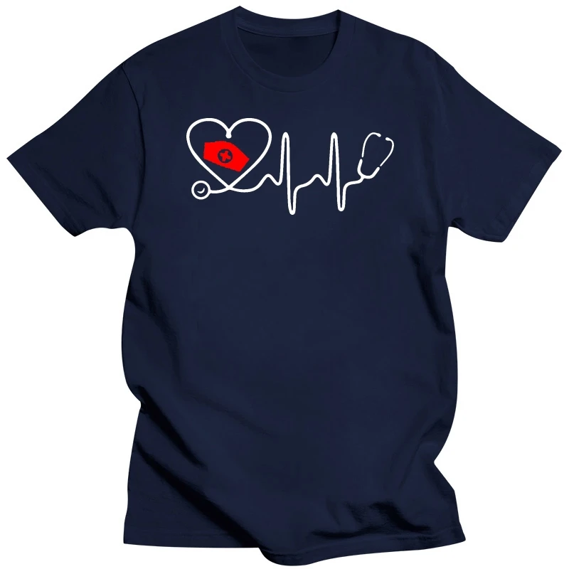 Тениска Crazy Heart Beat медицинска сестра За Мъжете, С Кръгло деколте, Мъжки Известните Мъжки И Дамски Тениски, Поп-Топ Тениска1