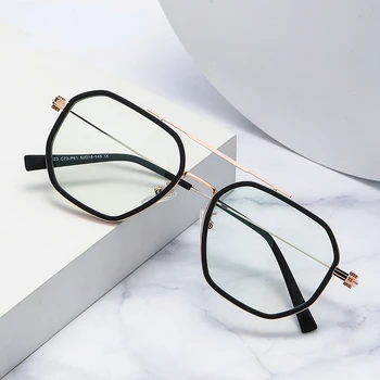 2022 Нова мода мъжка сверхлегкая рамки за късогледство TR90 с многосторонними плоски лещи, могат да бъдат снабдени с очила за защита от синя светлина