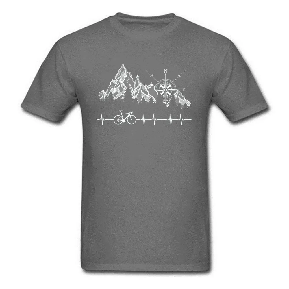 Мъжки байкерская тениска Cycle Life с сердцебиением, потници и тениски с принтом планински Гори, туризъм, компас, под наем, ежедневни забавни тениски от 100% памук2