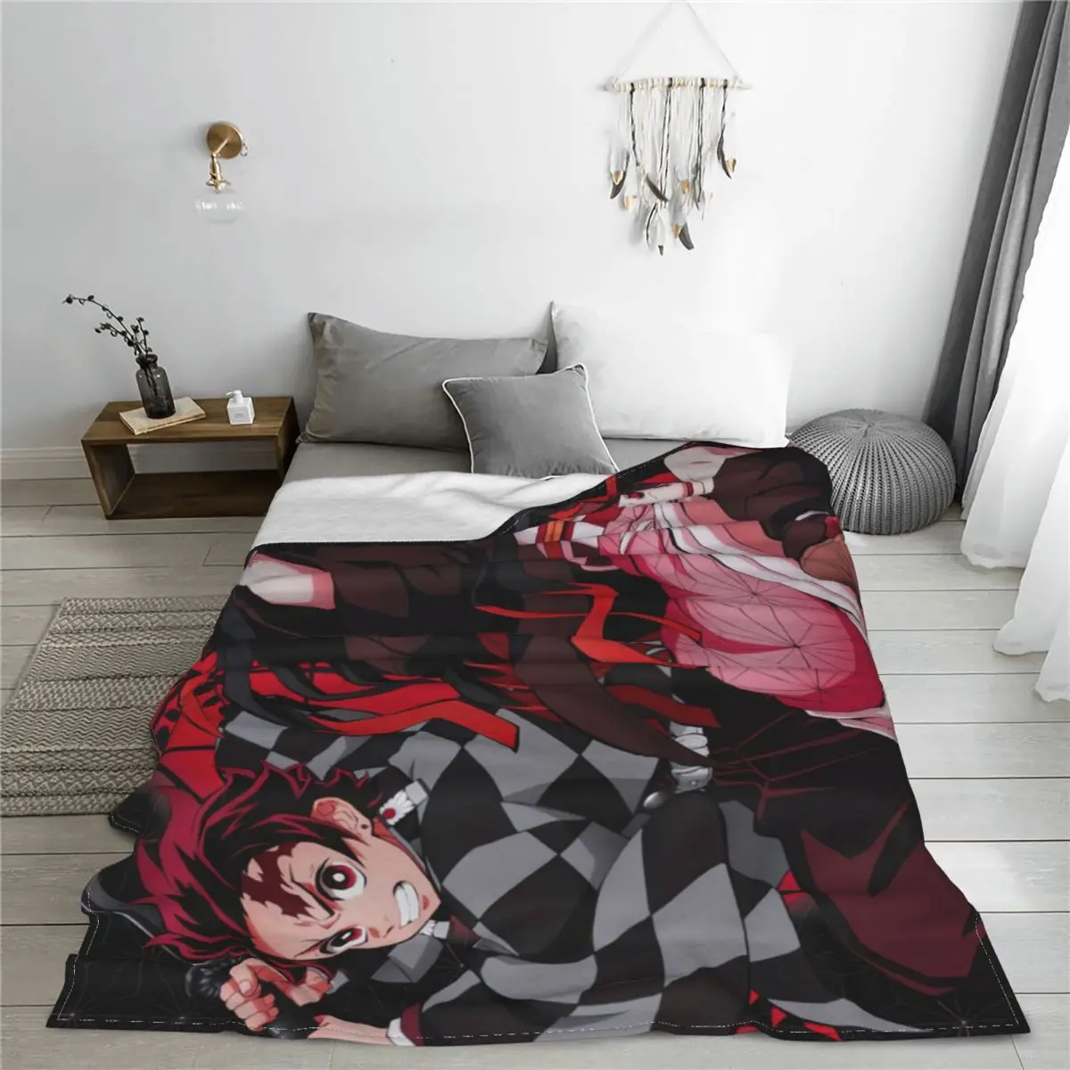 Одеяла Kamado Nezuko Demon Slayer, мултифункционален лесно доловими одеяло с принтом за дивана, покривка за спално бельо2