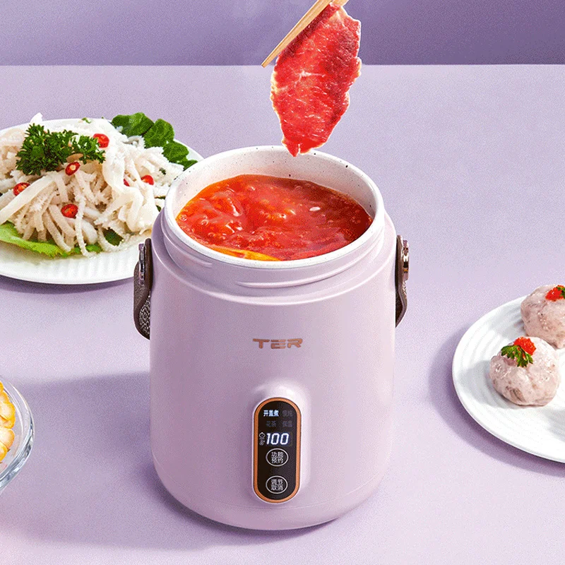 Нов Електрически чайник, мультиварка, Преносима тенджера за приготвяне на супа-зърнени храни, използвани за пътуване от дома3