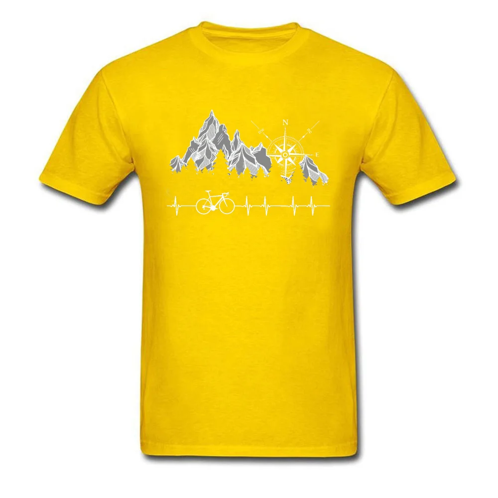 Мъжки байкерская тениска Cycle Life с сердцебиением, потници и тениски с принтом планински Гори, туризъм, компас, под наем, ежедневни забавни тениски от 100% памук4
