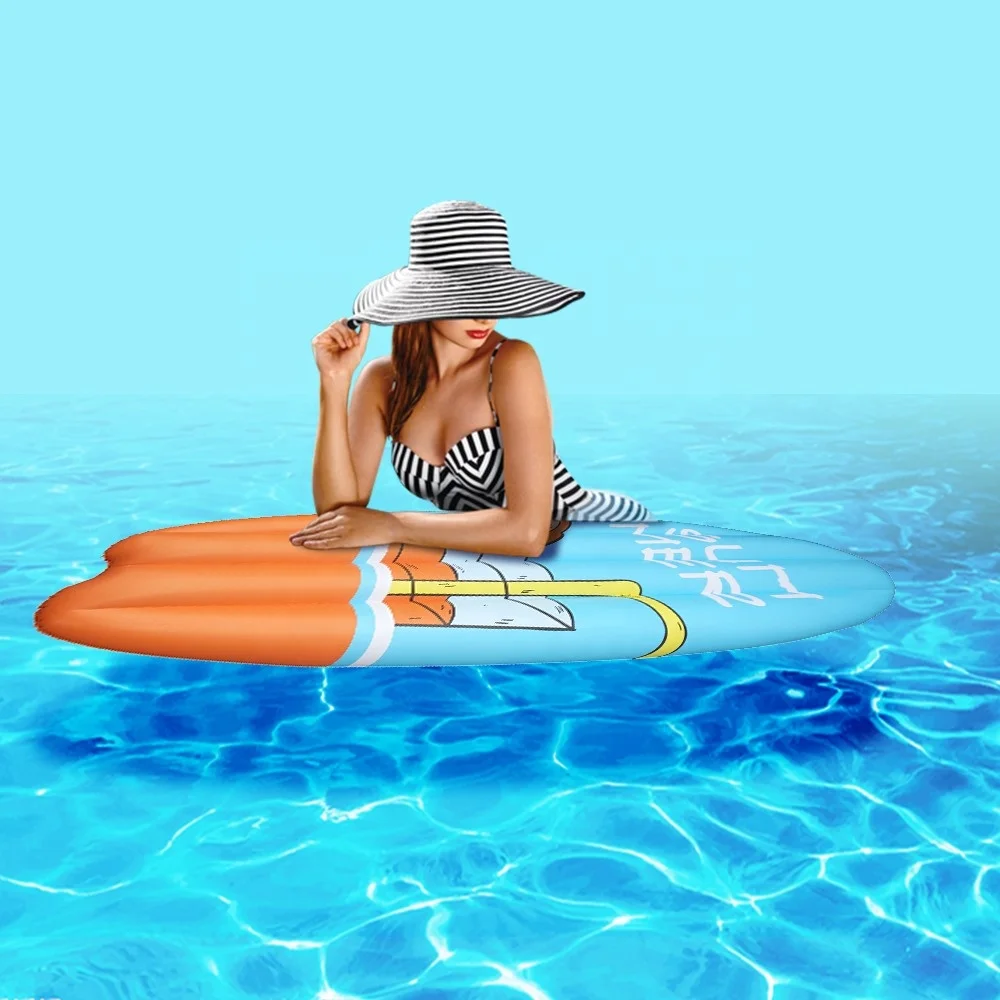 Настройте високо качество OEM & ODM Плаващ лихвен водна легло PVC surf ' s up Up Mats, надуваема играчка за басейн, дъска за сърф, Кикборд, флоат за басейн4