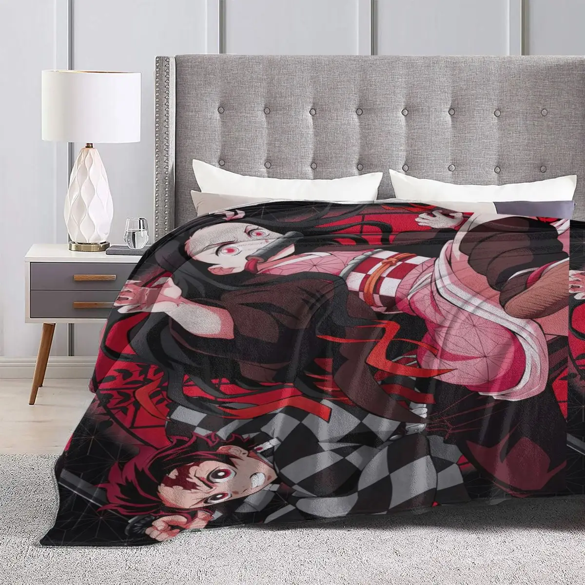 Одеяла Kamado Nezuko Demon Slayer, мултифункционален лесно доловими одеяло с принтом за дивана, покривка за спално бельо5