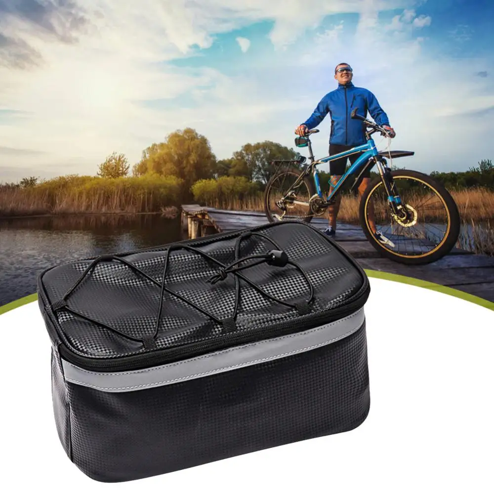 Сигурна чанта за багажник на велосипеда със защитата от пръски, богат на функции велосипедна чанта Reflector Vision капацитет 7 л, твърда чанта за съхранение на задната седалка на мотора5