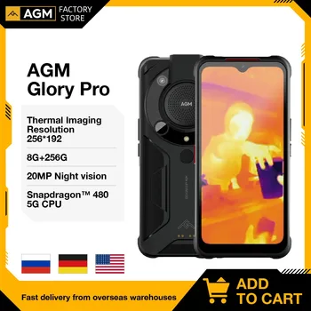 AGM Glory Pro 5G Здрав Телефон 8 GB 256 GB 6200 mah Смартфон Военни Термовизионни Мобилни Телефони за Нощно Виждане Мобилен Телефон NFC
