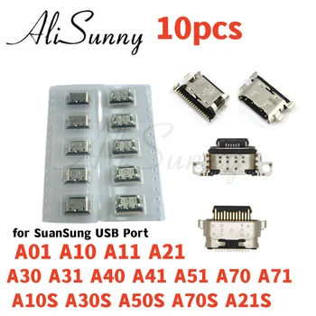 AliSunny 10 бр. USB докинг станция за зареждане Жак Портове и конектори на SamSung A51 A52 A21 A31 A41 A32 A72 A01 A10 A11 A10S A12 A21S A30S