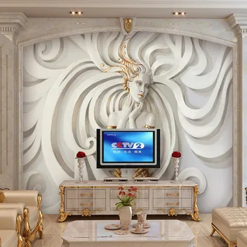 beibehang Триизмерна скулптура красива 3D стереоскопичен телевизор фон papel de parede para quarto em 3d тапети