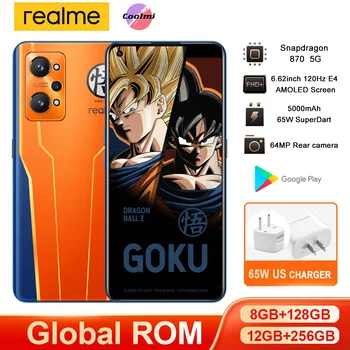 Dragon Ball Realme GT NEO 2 лимитирана серия 5G смартфон Snapdragon 870 64Mp Помещение 5000 ма 65 W флаш чейнджър AMOLED 120 Hz