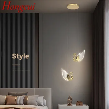 Hongcui Nordic Творчески окачен лампа с лебед, полилей, висящ лампа, модерен, лампа за дневна, трапезария