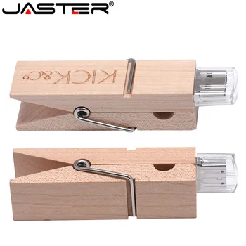 JASTER 1БР Безплатен Потребителски Логото на Дървена Скоба Модел Пръчка 4GB16GB 32GB 64GB 128GB Дървени USB Флаш Памет Memory Stick Usb Creativo