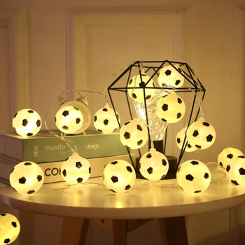 Led гирлянди под формата на футболна топка, водоустойчив приказни светлини работещи на батерии за Коледа, Хелоуин, декор градина, двор
