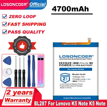 LOSONCOER 4700 mah BL287 батерия за мобилен телефон Lenovo K5 Note K5Note + безплатни инструменти