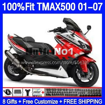 OEM T-MAX500 за YAMAHA MAX500 TMAX500 169MC.43 TMAX XP500 MAX 500 T MAX-500 01 02 03 04 05 06 07 2001 2007 Обтекател на червено гланц