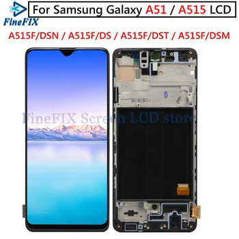 OLED дисплей за Samsung Galaxy A51 LCD дисплей с рамка Дигитайзер възли За Samsung A51 Дисплей A515 A515F, A515F/DS, A515FD, A515FN/DS