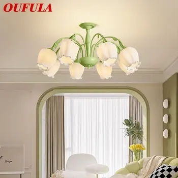 OUFULA Модерен окачен лампа ретро дизайн на Окачен тавана led лампа Промишлен творчески въже за домашно спални
