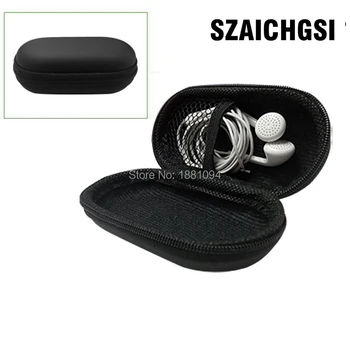 SZAICHGSI, черни слушалки, калъф за SD-карта, твърда чанта за съхранение на слушалки, кутия за слушалките на едро 100 бр./лот