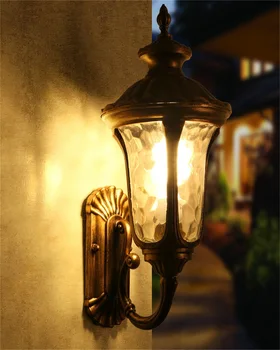 TEMAR Класически външен стенен монтаж лампа LED Водоустойчива IP65 ретро-сутиени, декоративна лампа за дома веранда