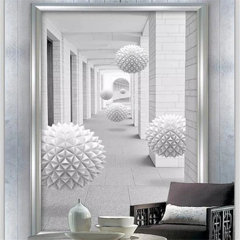 wellyu Потребителски тапети стенопис 3D фотообои кръгла топка стълбище хол, антре тапети за коридора 3d papel de parede