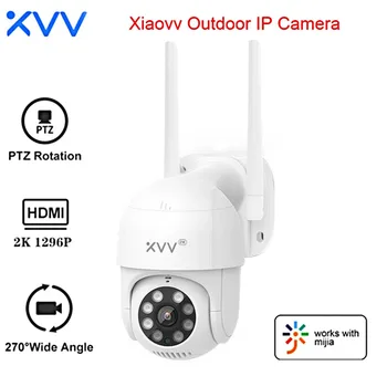 YouPin Xiaovv PTZ Action Camera 2K HD Image IP65 Водоустойчива Инфрачервена камера за нощно виждане с 8 Режима на въртене на Качествена подсветка В режим на готовност Приложение MiHome