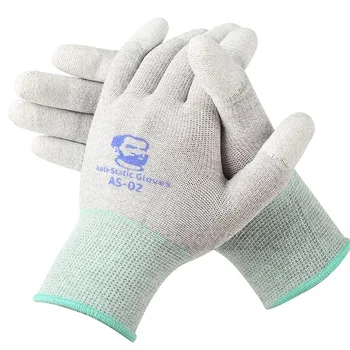 Антистатичен ръкавици MECHANIC AS02 Еластичност, нескользящие пръсти, с полиуретаново покритие, въглеродни влакна, защитни ръкавици за електронни документи, размер L/M