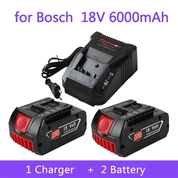 Батерия 18 6.0 А за электродрели Литиево-йонна батерия 18 В BAT609, BAT609G, BAT618, BAT618G, BAT614 + 1 зарядно устройство