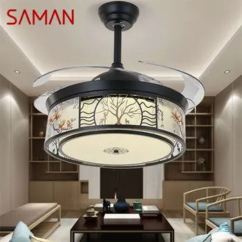 Вентилатор на тавана SAMAN, лампа без дистанционно управление, Модерен Прост творчески led лампа за дома за хол