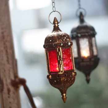 Европейските железници висящи свещници, стъклени декорации, креативни сватбени Свещници за Дома от Мароко