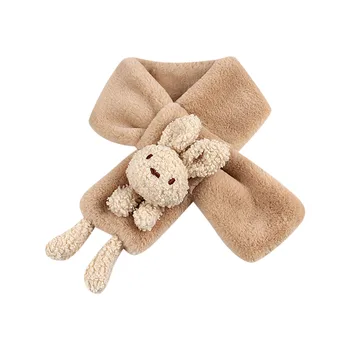 Есенно-зимни детски шал с имитация на заек, сладък cartoony топло сгъсти маточната кърпичка за момчета и момичета, дамски шапки