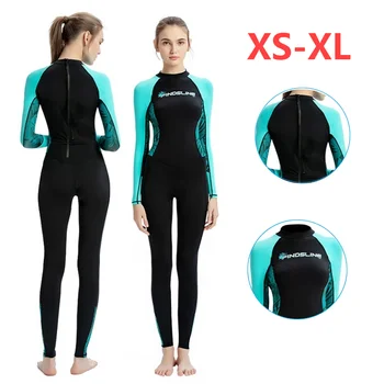 Жена водолазен костюм от неопрен за цялото тяло, за гмуркане, гмуркане, неопрен за водни спортове, екипировка с цип отзад за жени XS-XL