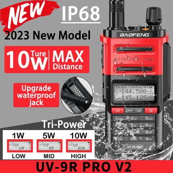 Зарядно устройство Baofeng UV-9R Pro V2 Type-C IP68, Водоустойчив Трехмощная Преносима радиостанция, Джобно Двухдиапазонное Двустранно радио UV-9R PRO