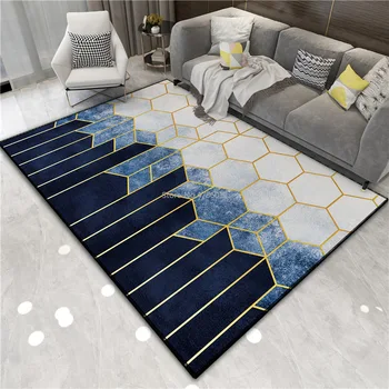 Златен диамант velvet килим, квадратен Неправилни геометрични подложка за снаждане, масичка за кафе, килимче за хола