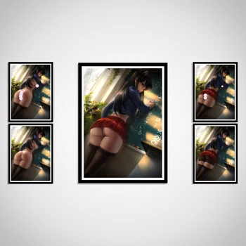 Коми Сан Коми san wa Комюшоу Десу аниме рисунка Секси гол Момиче Арт-плакат на Украса на Дома за хола Стени коприна