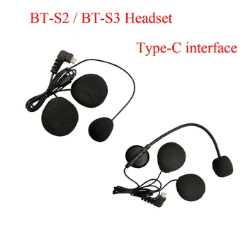 Конектор за интерфейс Type-C, микрофон за каска, слушалка, слушалки за вътрешна комуникация BT-S2, BT-S3, мотоциклет Bluetooth