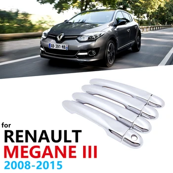Луксозна Хромирана Страничната Врата копчето, Тампон за Renault Megane III Scala 2008 ~ 2015, автоаксесоари, Стикер-Капаче 2009 2010 2011