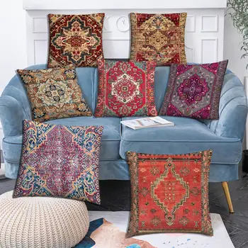 Марокански етнически калъф за възглавници, къса плюшен калъфка 40x40 45x45 50x50 60х60, декоративен калъф за възглавници за дивана, украса за дома