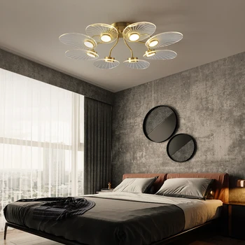 Модерна led полилей, творчески цвете, хол, Спалня, акрилна минималистичная златна таванна полилей, Стаен лампа