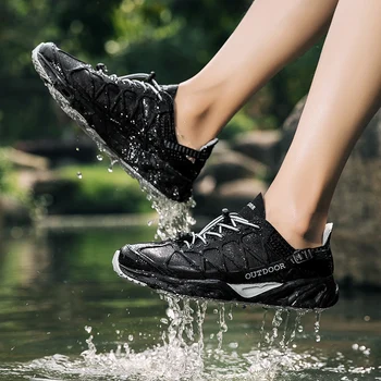 Мъжки и дамски обувки за туризъм, обувки за пътуване Нагоре по течението на окото дишаща бързосъхнеща обувки за вода, висококачествени спортни обувки