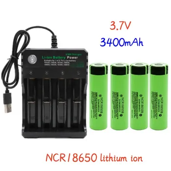 Нов тип NCR18650 3,7 НА 3400 mah, литиево-йонна акумулаторна батерия, допълнително зарядно устройство за зареждане на фенерче