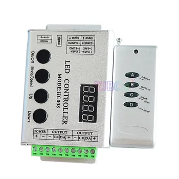 Програмируем RGB led пиксельный контролер HC008 4 бутони за дистанционно управление на 5V 12V 24V 133 режими ефект димер за led лента WS2812 WS2811