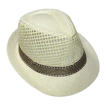 Реколта джаз шапка за лятото на защита от слънцето, сгъва шапка унисекс с извити ръбове, дишаща дизайн