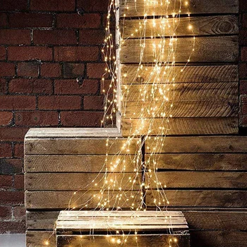 Светлинна венец Празнична гирлянда Приказни светлини за партита Led слънчеви ледени висулки за Коледа Външно украса за осветление на сватбената елха