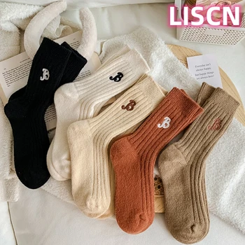 Цветни кашмир чорапи, зимни меки дебели вълнени чорапи за жени и момичета, чорапи на пода, топли вълнени чорапи носочные продукти с високо качество