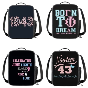 Чанта за обяд Gamma Phi Delta, дамски чанти-хладилници, термосумка за багаж, чанта за студенти и възрастни, чанта за храна за пикник, преносим обяд-бокс